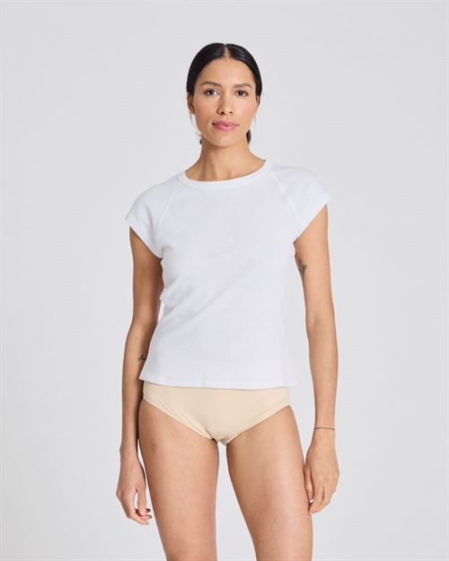 GAI+LISVA MALOU S/S BOMULD 1X1 RIB TEE WHITE